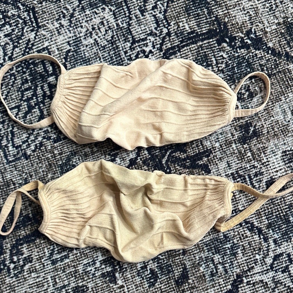 SKIMS Ribbed Knit Face Mask Duo - Nude Beige